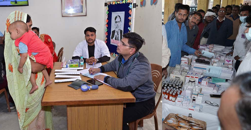 चार स्वास्थ्य शिविरों में 2060 लोगों को इलाज के साथ मिलीं दवाएं